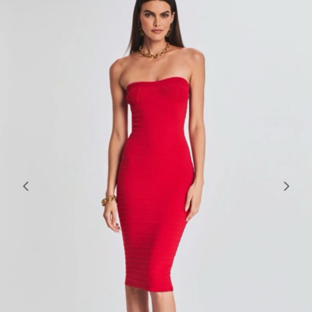 Retrofete Red Strapless Dress